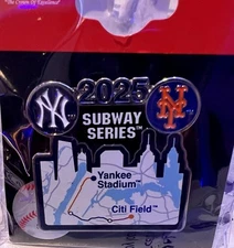 NY YANKEES NY METS PIN SUBWAY SERIES 2025 NYC MLB BASEBALL