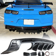 For 2016-24 Chevy Camaro Ss Lt Ls Rear Bumper Lip Diffuser Spoiler Carbon Fiber