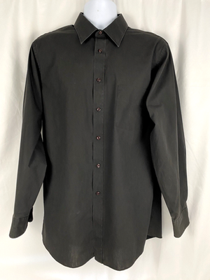 Stafford Black Long Sleeve Dress Shirt with One Pocket, Men's Fitted 16.5 /  35 | eBay