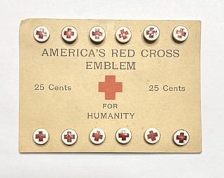 World War I Era Red Cross Enameled Pins on Original Card