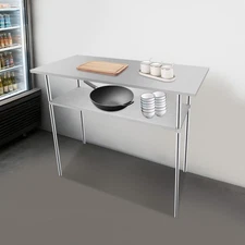 Stainless Steel Adjustable Lower Shelf, Work Table Under Shelf 21.65x57.09in NEW