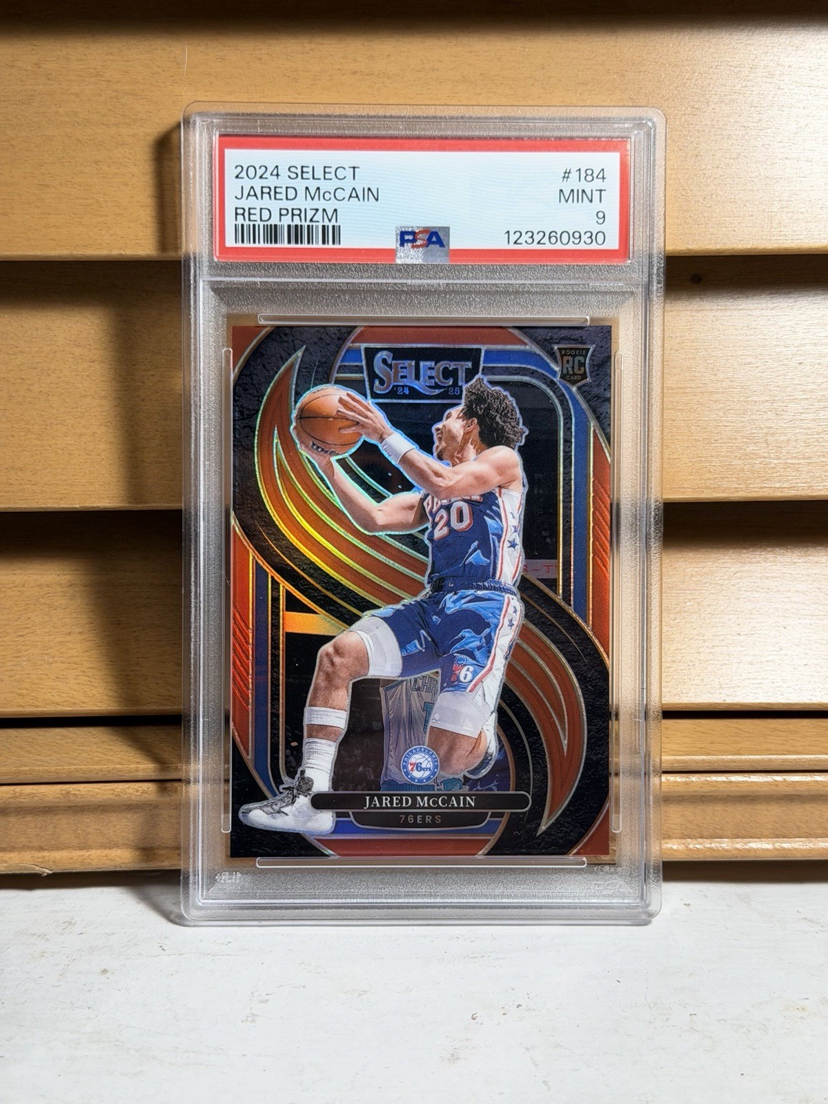 2024 PANINI SELECT JARED MCCAIN RED PRIZM RC ROOKIE /199 #184 PSA 9