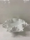 Fenton White Crinkled Ruffled Hobnail Heavy Bottom Vintage Milk Glass Bowl