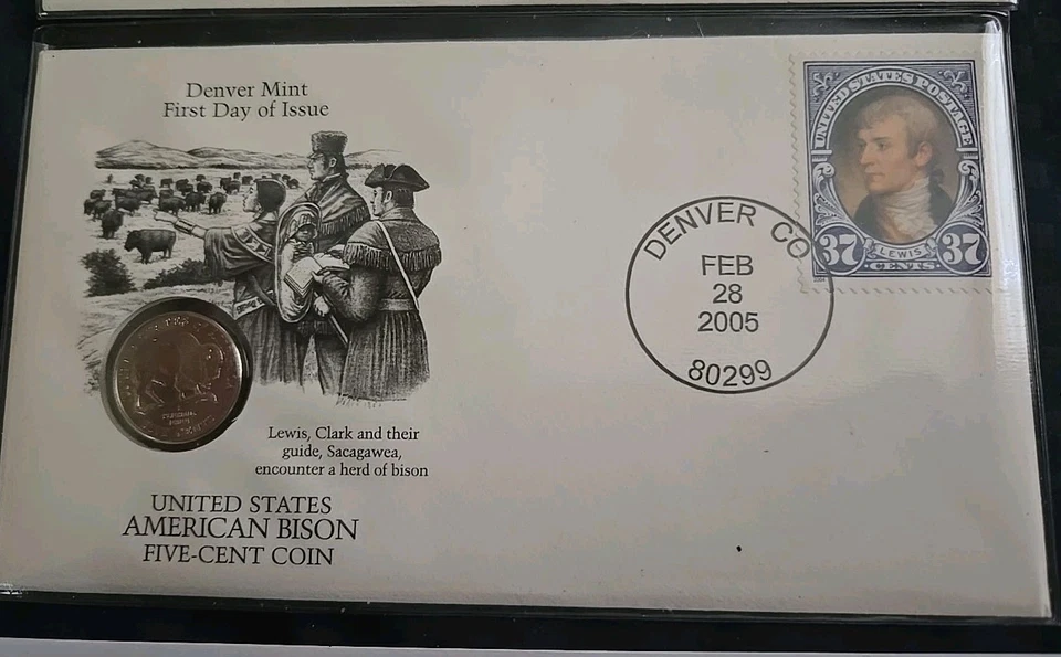 US Five Cent First Day Issue Set American Bison - Philadelphia & Denver Mint  - Image 3 of 4