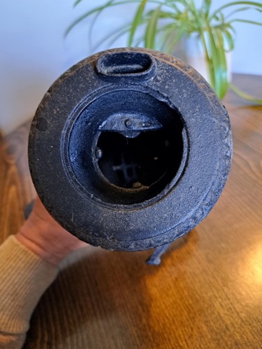 Vintage Cast Iron Pot Belly Stove Candle Holder - Picture 7 of 9