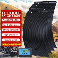 200W 400W Flexible Solar Panel Bendable Mono 12V Home RV Boat Camper Battery US