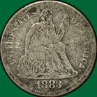 1883 Seated Liberty Dime Very Good VG Coin #38862