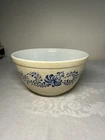 Vtg 70s Pyrex Homestead #402 Mixing 1.5 Qt Nesting Bowl EUC Blue & Tan Speckled