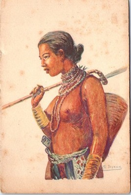INDOCHINA - a woman me after engraving