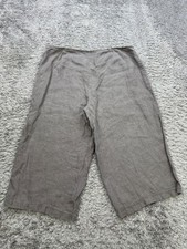 Eileen Fisher Pants Women Medium Gray Linen Side Zip Colette Pull On Minimalist