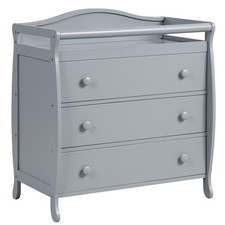 Costway 3-Drawer Dresser Changing Table w/Safety Belt Guardrails for Kids' Room