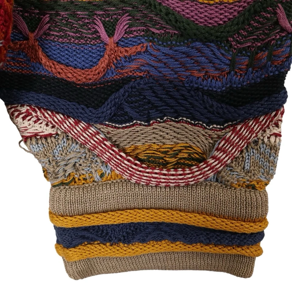 COOGI Cardigan 90s 3D (Sheer SS Cotton Multi Color Overall Pattern Used - Image 4 of 4