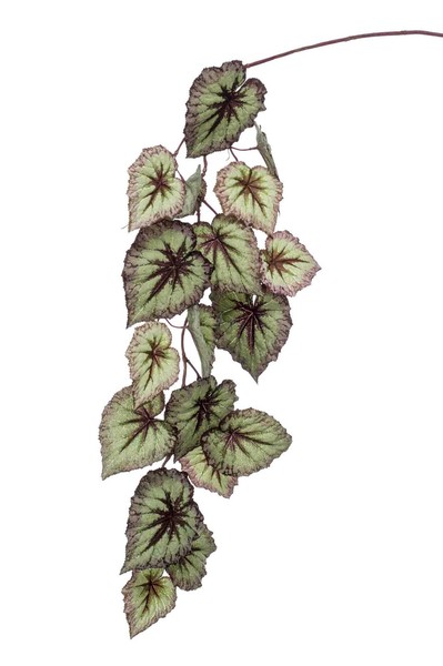 Artplants Kunstzweig Blattbegonien Zweig Meira, GrüN-Violett, 110Cm-image