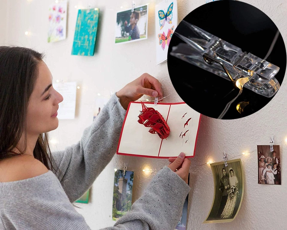 LECLSTAR 50 LED Photo Clips String Lights, 17Ft with Remote - 8 Modes Fairy Ligh - Image 2 of 4