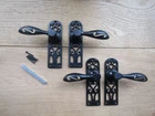 Pair Of COTTAGE BLACK ANTIQUE cast iron Sprung lever mortise lock latch