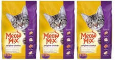 3 Pack Meow Mix Original Choice Dry Cat Food, 3.15-lb.Bag 50.4 Oz