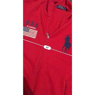 Polo Ralph Lauren Mens Red Full Zip USA Olympic Stadium Big Pony