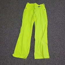 Neon Green Yellow Snow Pants White Sierra M Ski Winter Sports Play Gear Vtg