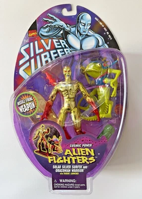 Solar Silver Surfer & Draconian Warrior - Figura Aliens Fighters - Toybiz 1998 - Imagen 1 de 4