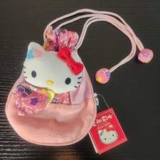 Sanrio Hello Kitty Japanese Kimono Fabric Coin Purse Makeup Bag JAPAN EXCLUSIVE