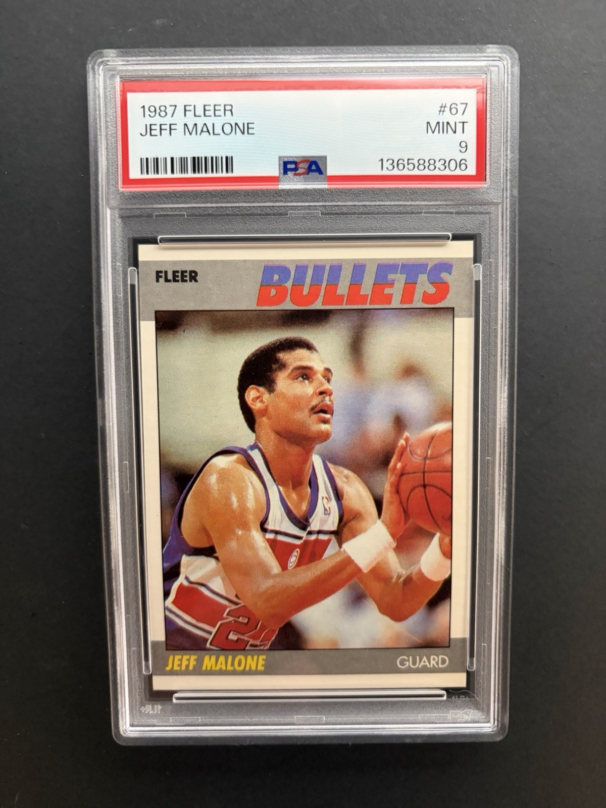 1987 Fleer Basketball #67 Jeff Malone PSA 9 MINT Washington Bullets