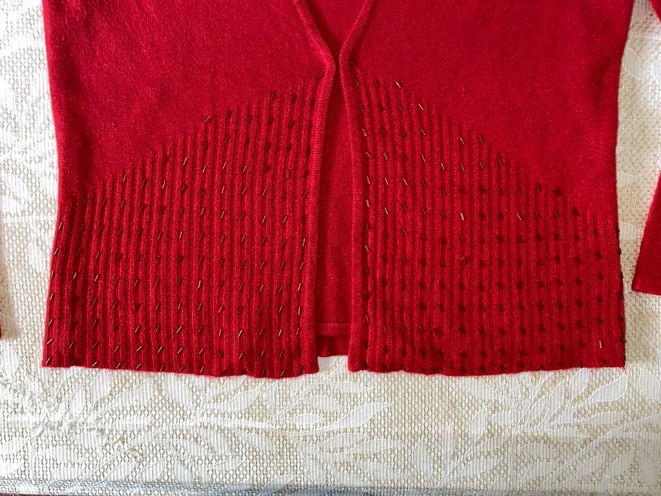 Suéter Pullover Norton McNaughton Rojo Cuentas Cuello Redondo Para Mujer’s PS Foto 2 de 4