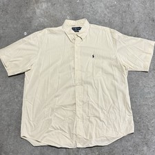 Vintage Polo Ralph Lauren Blake Short Sleeve Button Down Shirt White Cream XL