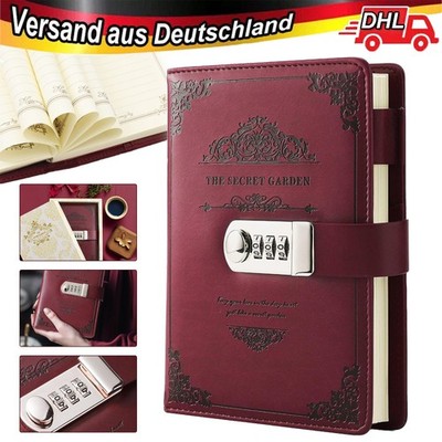 A5 Tagebuch mit Schloss Journal Schloss Niedliches Tagebuch Leder Notizbuch DHL
