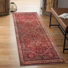 2x7 Rug - Machine Washable Runner Rug with Non-Slip Backing, Ideal for Hallwa