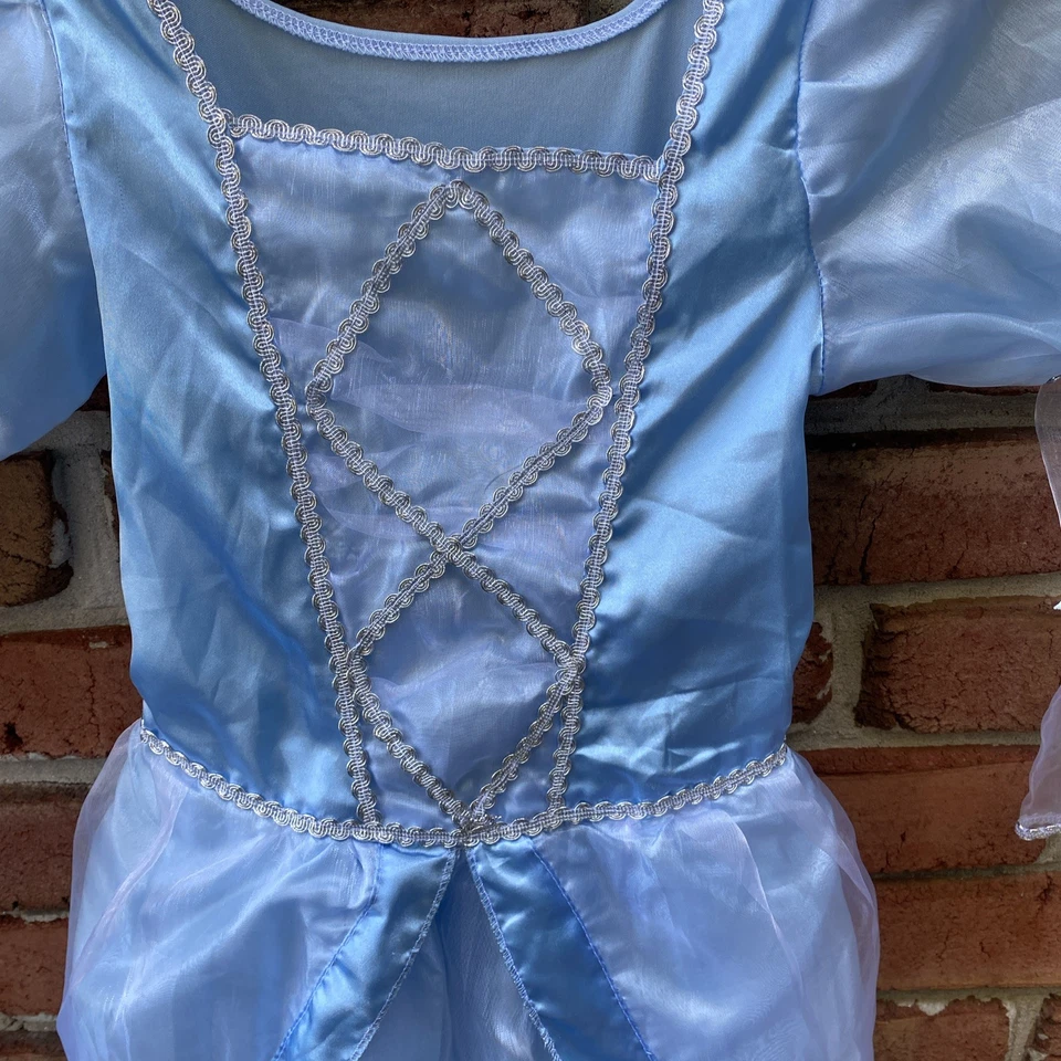Niña Princesa Elegante Azul Disfraz Personaje Vestido Vestido Mediano Cenicienta L@@K Foto 2 de 4