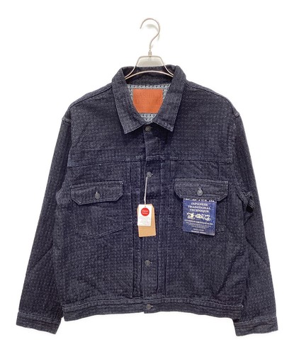 SASHIKO DENIM denim jacket Size: 44 Indigo Men D4549