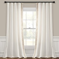 Modern Luxury Embroidered Border Window Curtain Panel Single 52" W x 84" L Of...