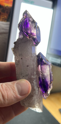 Epic Deep Purple Amethyst Scepter + Hematite - Chibuku Mine, Zimbabwe (Shangaan)