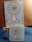 ACEO  ATC  Summer Fan  original painting new 3.5" x 2.5" T.Behnke — photo 1