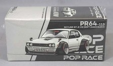 POP RACE 1/64 Nissan Skyline GT-R Hakosuka V8 Drift Pristine White New/ Age14+
