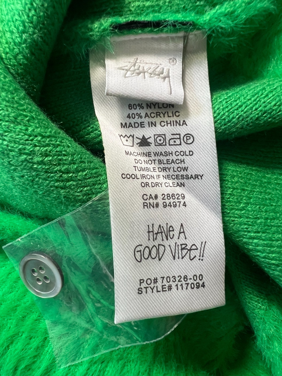 Rare Stussy Shaggy knit Size: M Green 117094 Men Authentic | eBay