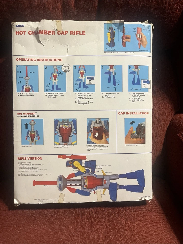 1985 Go Bots Mighty Robots Cap Rifle & Robo Scope ORIGINAL BOX 59762 HOT CHAMBER - Image 2 of 4