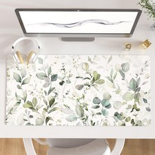 Large Mouse Pad Extended Desk Mat PU Leather Waterproof Foliage 31.5x15.7 In