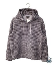 EMPORIO ARMANI double zip hoodie Size: S Gray x black Men 6D1MB0 1JHSZ