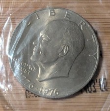 1776 EISENHOWER DOLLAR COIN UNC 60 BICENTENTENNIAL 1776-1976 IKE DOLLAR