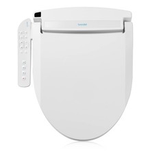 Brondell LT89 Electric Bidet Toilet Seat, Fits Elongated Toilets, White Sid...