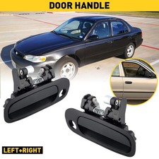 123set Front Lhrh Exterior Door Handle Black For 1998-2002 Toyota Corolla