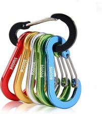 CC1 Multi-Use Carabiner Clip, 6 Pack Small Caribeener Clips, Mini Keychain