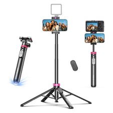 ULANZI 0.01s Auto Pop Open Phone Tripod with Remote, MT44B 59'' Selfie Black