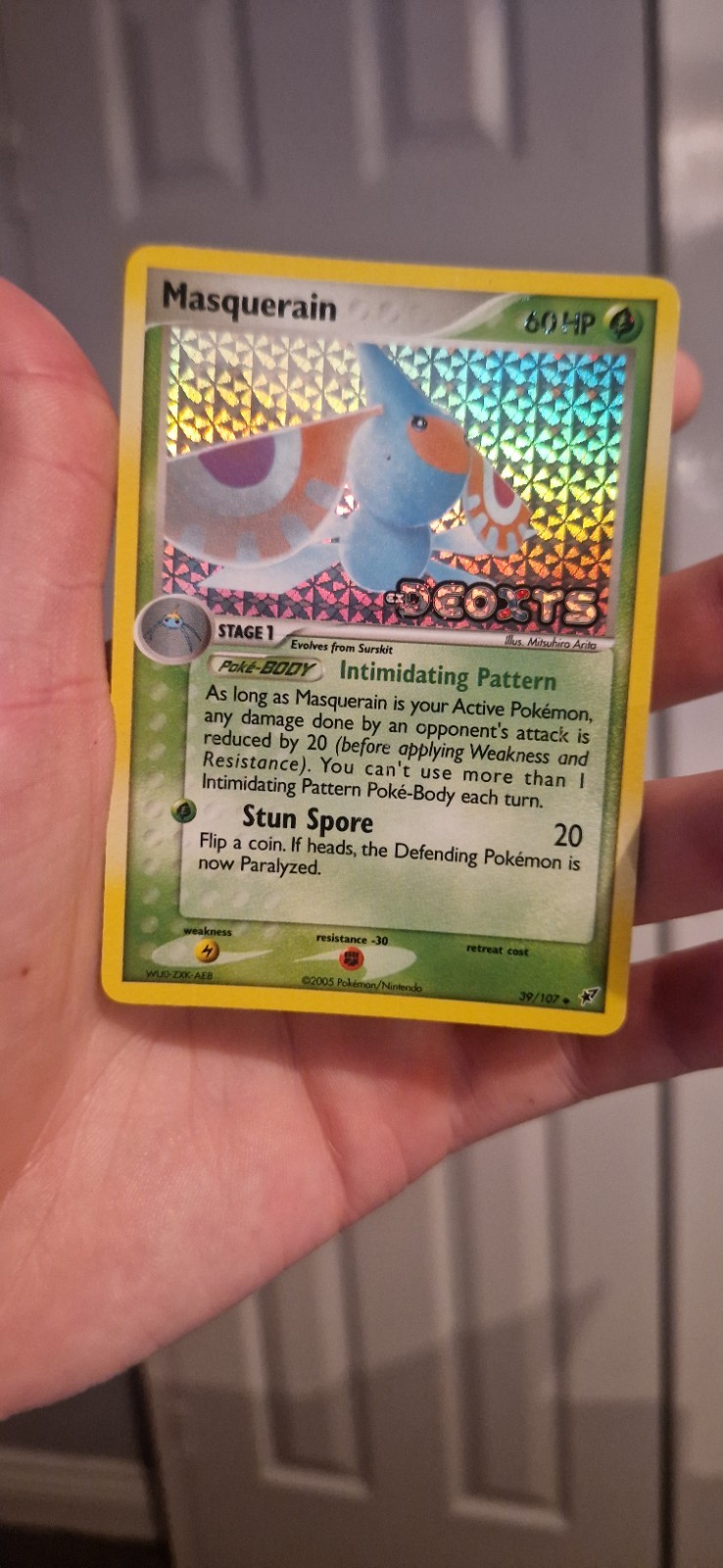 Pokemon Masquerain Deoxys Card 39/107 Reverse Holo Stamped