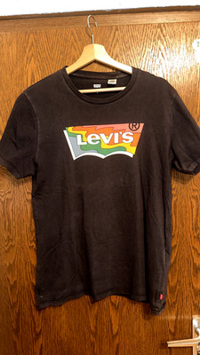 Levi's Men's T-Shirt White Size M Short Sleeve Crew Neck Logo Print Jersey