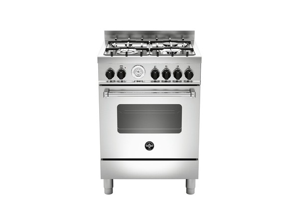 La Germania AMN664GXT Cucina 4 Fuochi Forno A Gas Ventilato Inox 60CM A+-image