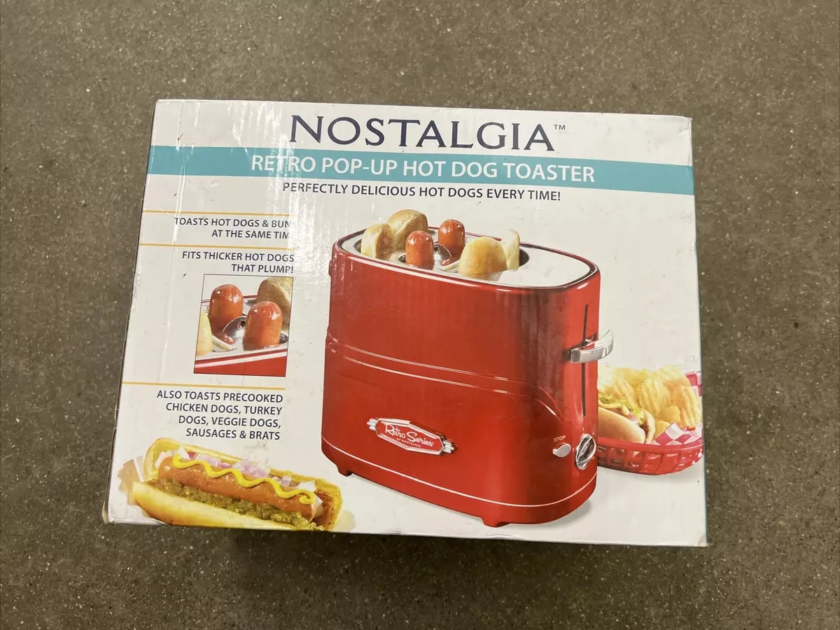 Nostalgia Retro Pop-Up Hot Dog Toaster, Red