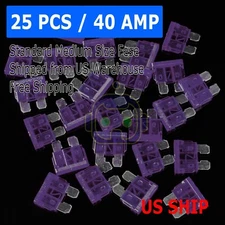 25pc 40Amp Medium Blade Fuse Assortment Auto Car Motorcycle SUV FUSES Kit ATM
