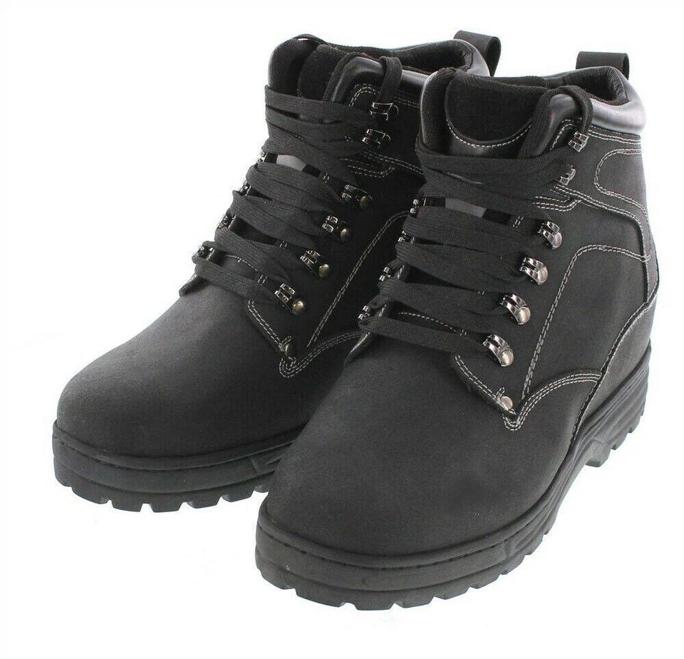 CALDEN K881802 - 5.2" Alto Elevador Altura Aumento Nubuck Botas Negras Hombres Foto 3 de 4